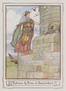 Ivanhoe için Sir Walter Scott tarafından yapılan çizim (renkli taş) by Charles Edmund Brock