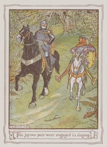 Ivanhoe için Sir Walter Scott tarafından yapılan çizim (renkli taş) by Charles Edmund Brock