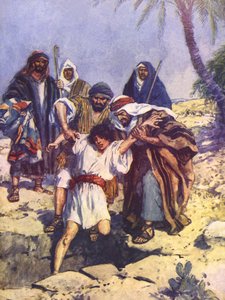 Yusuf un kardeşleri onu çukura atar by Charles Edmund Brock