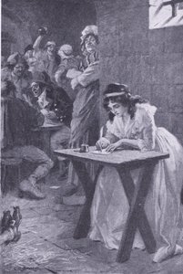 Madame Roland, My Magazine dergisinden kızına yazıyor, pub.1922 (litho) by Charles Edmund Brock