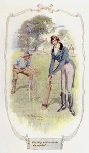 Ey! asla kriket için yapmayacaklar (renkli lito) by Charles Edmund Brock