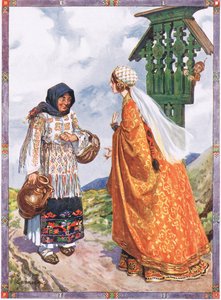 Prenses... ondan köylülerin kıyafetlerini kraliyet kıyafetleriyle değiştirmesini istedi, Musa Gaster (1856-1939) 1921