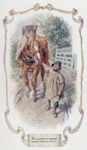 Yaşayan en neşeli ve en mutlu yaratık (renkli lito) by Charles Edmund Brock