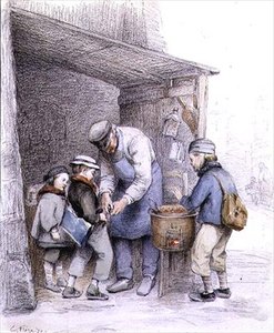 kestane satıcısı by Charles Edouard Frere