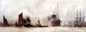 Thames Nehri üzerinde, Gravesend by Charles Edward Dixon