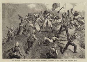 Afgan Seferi, Elli Dokuzuncu Alay Sebundi Geçidi yakınlarındaki bir Tepeyi bastı by Charles Edwin Fripp