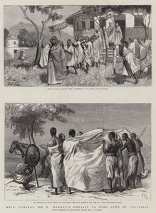 Amiral Sir W Hewett'in Habeş Kralı John Büyükelçiliği ile by Charles Edwin Fripp