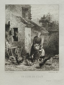 Avludan Bir Köşe by Charles Emile Jacque