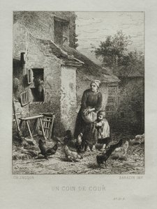 Avludan Bir Köşe. by Charles Emile Jacque