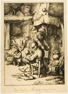 Bir Baba ve Ailesi by Charles Emile Jacque
