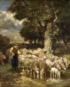 Sürüsüne bakan bir Çoban, by Charles Emile Jacque