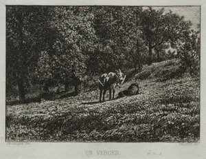Meyve bahçesi by Charles Emile Jacque