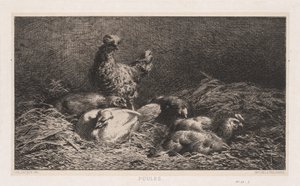 Tavuk Poutes, 1867. by Charles Emile Jacque