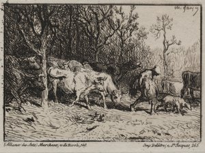 Sığır çobanı by Charles Emile Jacque