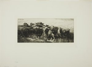 Nehirden Su İçen İnekler by Charles Emile Jacque