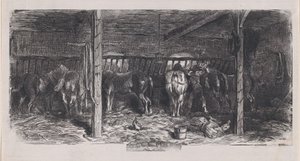 Rustik Konular Albümünden Aralık, 1859. by Charles Emile Jacque