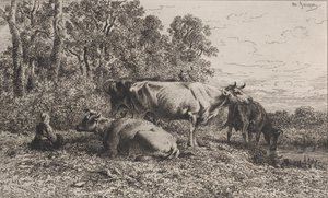 Hollanda İnekleri, 1864. by Charles Emile Jacque