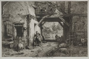 Çiftlik İç by Charles Emile Jacque