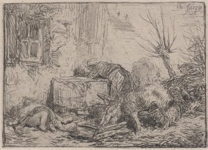 Çiftlik, yaklaşık 1845. by Charles Emile Jacque