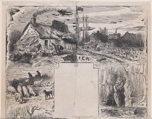 Rustik Konular Albümünden Şubat, 1859. by Charles Emile Jacque