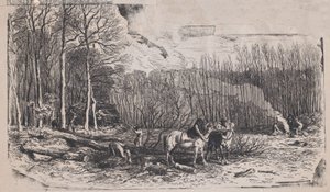 Rustik Konular Albümünden Şubat, 1859. by Charles Emile Jacque