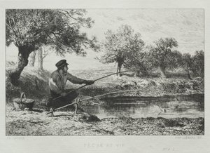 Balık tutma by Charles Emile Jacque