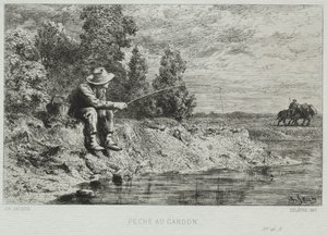 Balık tutma. by Charles Emile Jacque