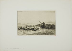 domuz sürüsü by Charles Emile Jacque