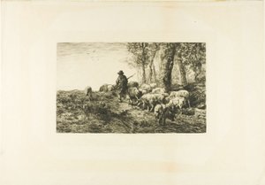 Domuz çobanı ile domuz sürüsü by Charles Emile Jacque