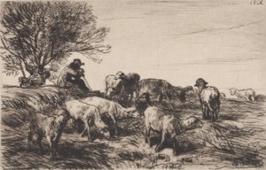 Koyun Sürüsü, 1864. by Charles Emile Jacque