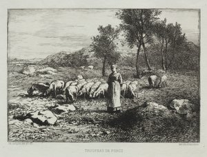 domuz sürüsü by Charles Emile Jacque