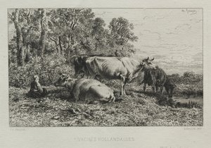 Hollanda İnekleri by Charles Emile Jacque