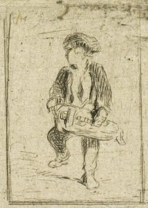 Hurdy-Gurdy Oyuncu by Charles Emile Jacque