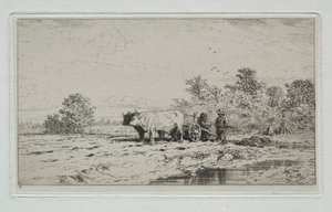 Peyzaj, İşçiler, 1845. by Charles Emile Jacque