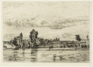 Asnières Yakınında Manzara by Charles Emile Jacque