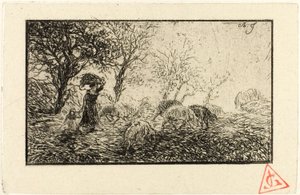 Manzara ve Hayvanlar by Charles Emile Jacque