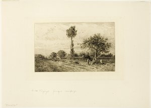 Kıvrımlı Yollu Peyzaj by Charles Emile Jacque