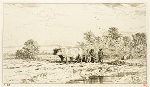 Çiftlik İşçileri ile Manzara by Charles Emile Jacque