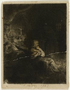 keşiş dua ederken by Charles Emile Jacque