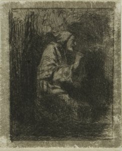 keşiş dua ederken by Charles Emile Jacque