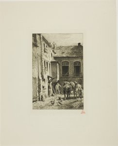 Paris Avlusu by Charles Emile Jacque