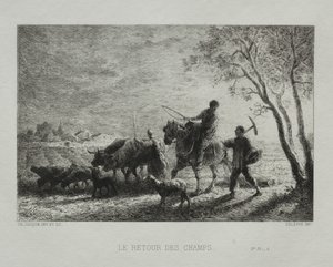 Tarlalardan Dönüş by Charles Emile Jacque