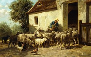 Eve dönüş, by Charles Emile Jacque