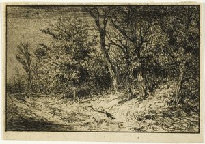 Bir Ormanın Kenarında Yol by Charles Emile Jacque