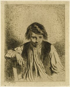 oturan çocuk by Charles Emile Jacque