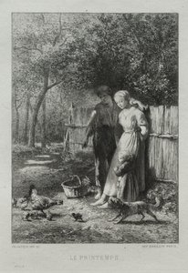 Bahar zamanı. by Charles Emile Jacque