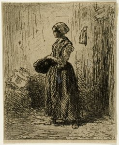 Ayakta Köylü Kadın by Charles Emile Jacque