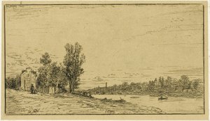 Bir Nehrin Kıyıları by Charles Emile Jacque
