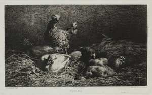 Tavuklar. by Charles Emile Jacque