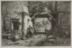 Çiftlik Bahçesi. by Charles Emile Jacque